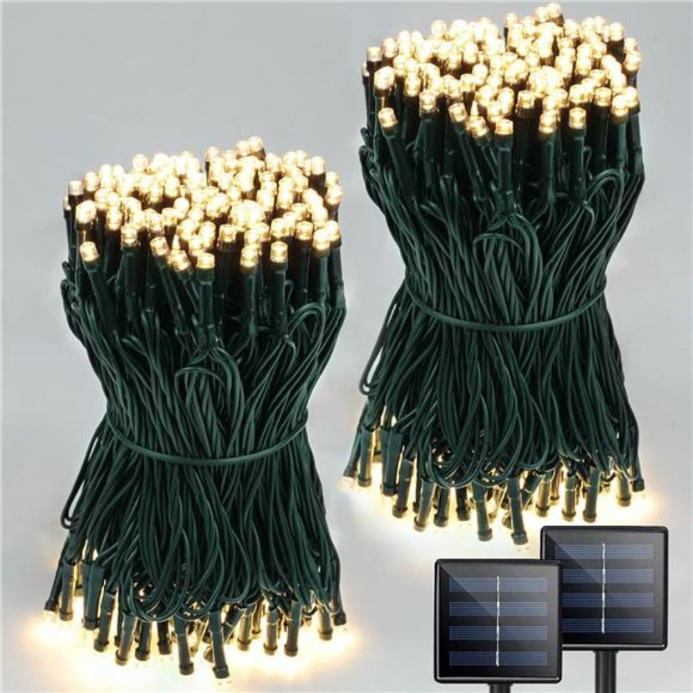 2-Pack 170FT Solar Christmas Lights,480 LED Extra-Bright Solar String Lights